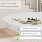 Mesa de comedor redonda Acekool de 47 pulgadas, para 4 personas, tapa de madera con base de pedestal cruzada, mesa de cocina y comedor que ahorra espacio, estilo rústico