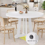 Mesa de comedor redonda Acekool de 47 pulgadas, para 4 personas, tapa de madera con base de pedestal cruzada, mesa de cocina y comedor que ahorra espacio, estilo rústico