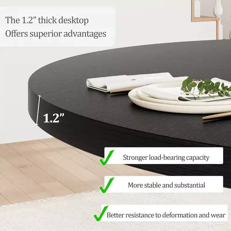 Mesa de comedor redonda Acekool de 47 pulgadas, para 4 personas, tapa de madera con base de pedestal cruzada, mesa de cocina y comedor que ahorra espacio, estilo rústico