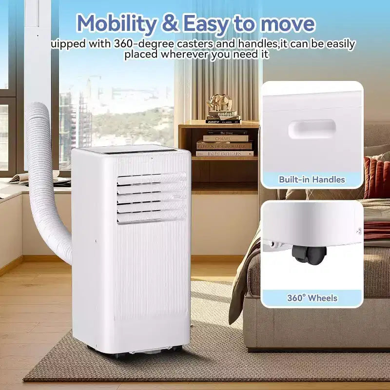 Acekool 10,000 BTU Portable Air Conditioner, 3-in-1 AC, Dehumidifier, Fan, Cools 560 Sq Ft, Remote, LED Display, 24H Timer, Wheels, White