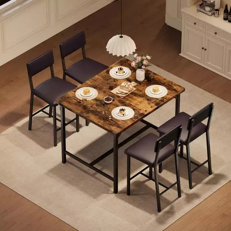 Juego de mesa alta de comedor, Muebles de comedor modernos, Muebles de comedor, Construcción duradera, Diseño que ahorra espacio