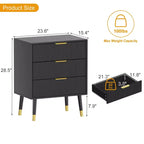 Cómoda de 3 cajones para dormitorio, cómoda moderna para armario, cajonera, mueble organizador con cajones