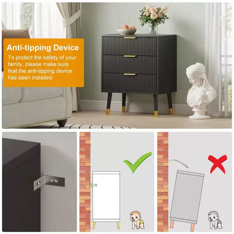 Cómoda de 3 cajones para dormitorio, cómoda moderna para armario, cajonera, mueble organizador con cajones
