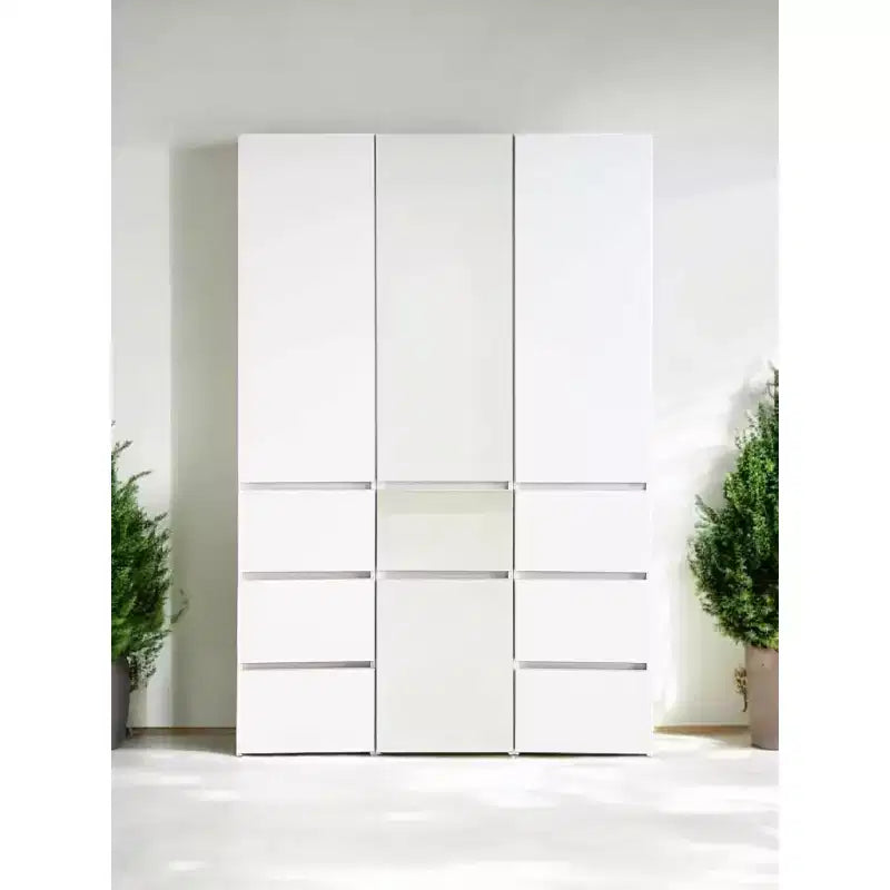HomeStock 70.9 pulg. de alto x 17.72 pulg. de ancho, sistema de clóset de madera compuesta blanca para almacenamiento universal con contenedores de almacenamiento
