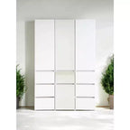 HomeStock 70.9 pulg. de alto x 17.72 pulg. de ancho, sistema de clóset de madera compuesta blanca para almacenamiento universal con contenedores de almacenamiento