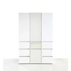 HomeStock 70.9 pulg. de alto x 17.72 pulg. de ancho, sistema de clóset de madera compuesta blanca para almacenamiento universal con contenedores de almacenamiento