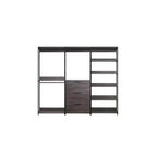 Sistema de clóset de compuesto de madera negra HomeStock de 197.3 cm de alto x 243.8 cm de ancho para almacenamiento universal con cubos de almacenamiento