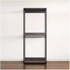 Sistema de clóset de compuesto de madera negra HomeStock de 197.3 cm de alto x 243.8 cm de ancho para almacenamiento universal con cubos de almacenamiento