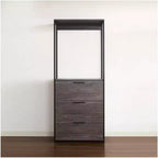 Sistema de clóset de compuesto de madera negra HomeStock de 197.3 cm de alto x 243.8 cm de ancho para almacenamiento universal con cubos de almacenamiento