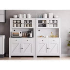 Mueble de despensa de cocina independiente con cajones y alacena, estantes ajustables y soporte para microondas, unidad de almacenamiento de 63 pulgadas de alto para comedores