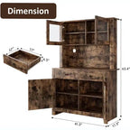 Mueble de despensa de cocina independiente con cajones y alacena, estantes ajustables y soporte para microondas, unidad de almacenamiento de 63 pulgadas de alto para comedores