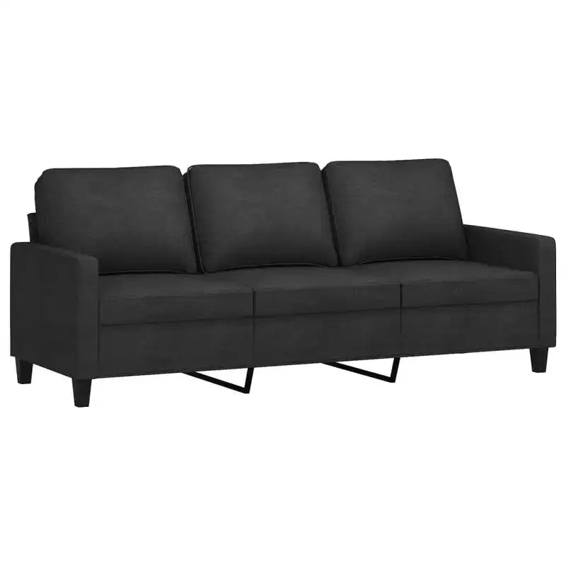 vidaXL Conjunto de sofás Negro Poliéster, Metal, Textileno, Contrachapado