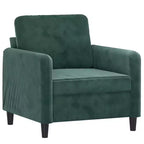 vidaXL Juego de sofás de 3 piezas de terciopelo verde oscuro - Estructura resistente de metal/contrachapado, asientos cómodos con relleno de espuma para sala de estar