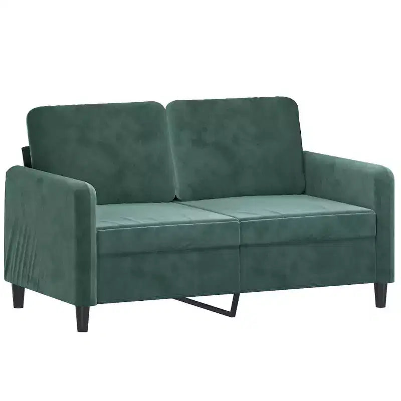 vidaXL Juego de sofás de 3 piezas de terciopelo verde oscuro - Estructura resistente de metal/contrachapado, asientos cómodos con relleno de espuma para sala de estar
