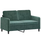 vidaXL Juego de sofás de 3 piezas de terciopelo verde oscuro - Estructura resistente de metal/contrachapado, asientos cómodos con relleno de espuma para sala de estar