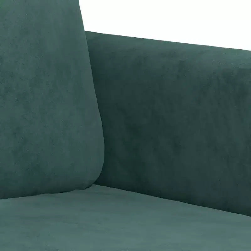 vidaXL Juego de sofás de 3 piezas de terciopelo verde oscuro - Estructura resistente de metal/contrachapado, asientos cómodos con relleno de espuma para sala de estar