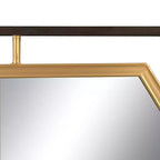 Espejo de pared con marco de metal hexagonal de dos tonos Storied Home, negro y dorado