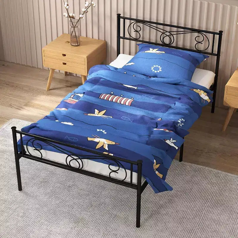 Cama con plataforma de metal Acekool - 12 de almacenamiento tamaño Full