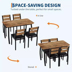 Juego de comedor de 5 piezas para 4 personas, mesa de cocina moderna y 4 sillas, estructura de metal que ahorra espacio, para apartamento pequeño, comedor