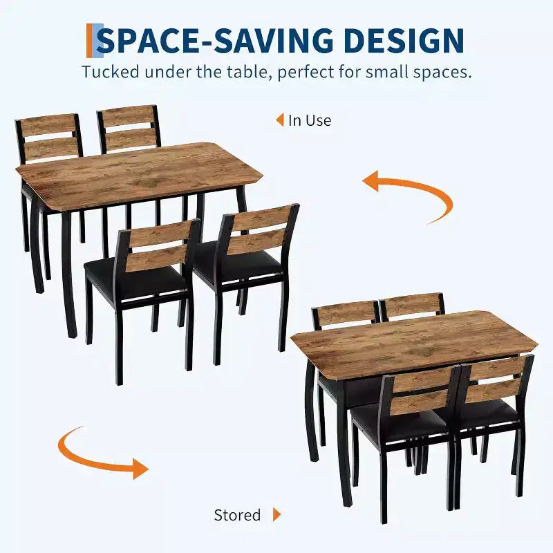 Juego de comedor de 5 piezas para 4 personas, mesa de cocina moderna y 4 sillas, estructura de metal que ahorra espacio, para apartamento pequeño, comedor