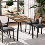 Juego de comedor de 5 piezas para 4 personas, mesa de cocina moderna y 4 sillas, estructura de metal que ahorra espacio, para apartamento pequeño, comedor