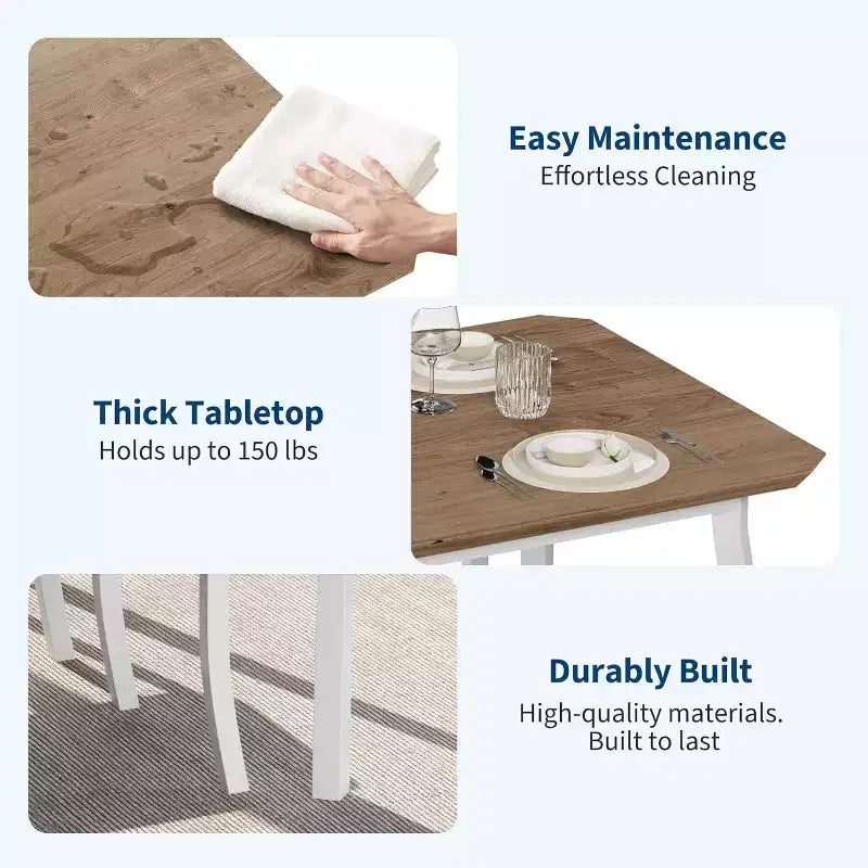 Juego de comedor de 5 piezas para 4 personas, mesa de cocina moderna y 4 sillas, estructura de metal que ahorra espacio, para apartamento pequeño, comedor