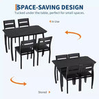 Juego de comedor de 5 piezas para 4 personas, mesa de cocina moderna y 4 sillas, estructura de metal que ahorra espacio, para apartamento pequeño, comedor