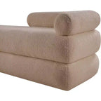 Meridian Furniture, Banco Kennedy de tela Teddy de imitación de borreguillo
