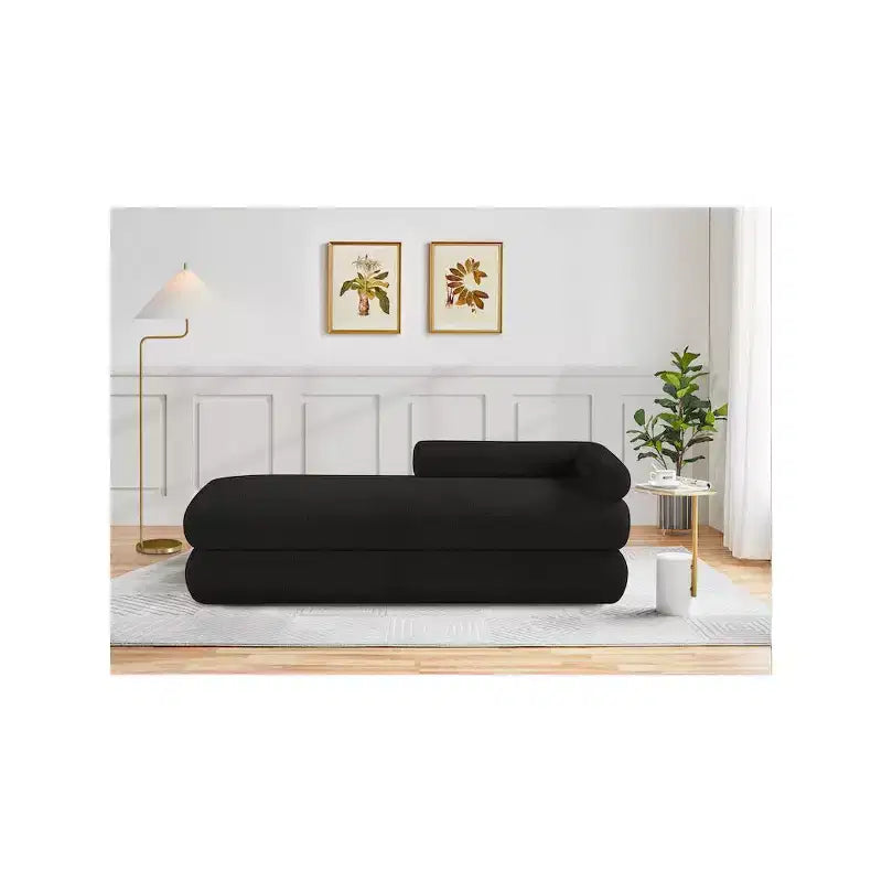 Meridian Furniture, Banco Kennedy de tela Teddy de imitación de borreguillo
