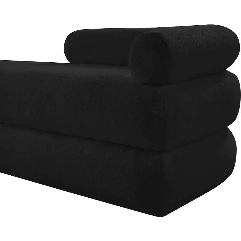 Meridian Furniture, Banco Kennedy de tela Teddy de imitación de borreguillo