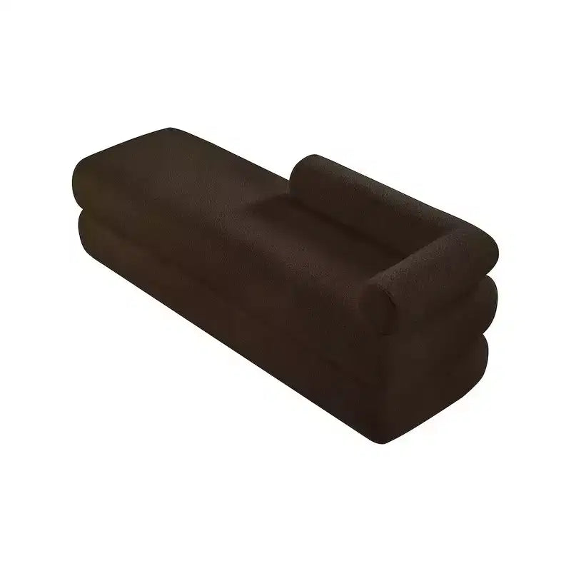 Meridian Furniture, Banco Kennedy de tela Teddy de imitación de borreguillo