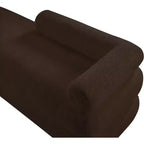 Meridian Furniture, Banco Kennedy de tela Teddy de imitación de borreguillo