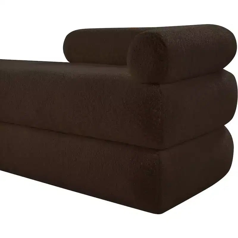 Meridian Furniture, Banco Kennedy de tela Teddy de imitación de borreguillo