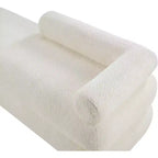 Meridian Furniture, Banco Kennedy de tela Teddy de imitación de borreguillo