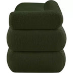 Meridian Furniture, Banco Kennedy de tela Teddy de imitación de borreguillo