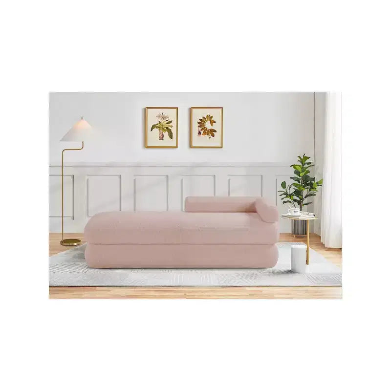 Meridian Furniture, Banco Kennedy de tela Teddy de imitación de borreguillo