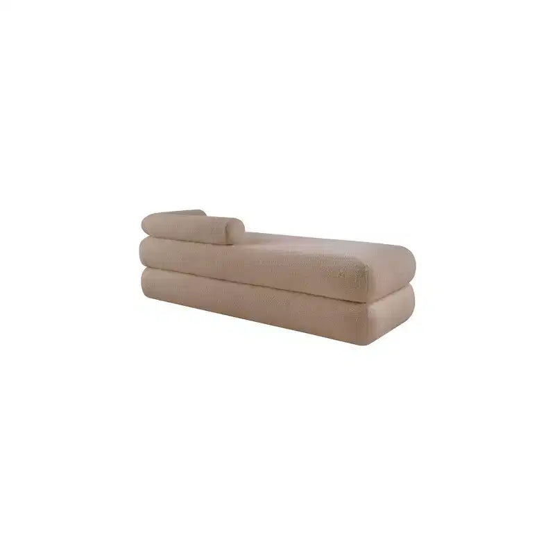 Meridian Furniture, Banco Kennedy de tela Teddy de imitación de borreguillo