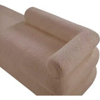 Meridian Furniture, Banco Kennedy de tela Teddy de imitación de borreguillo