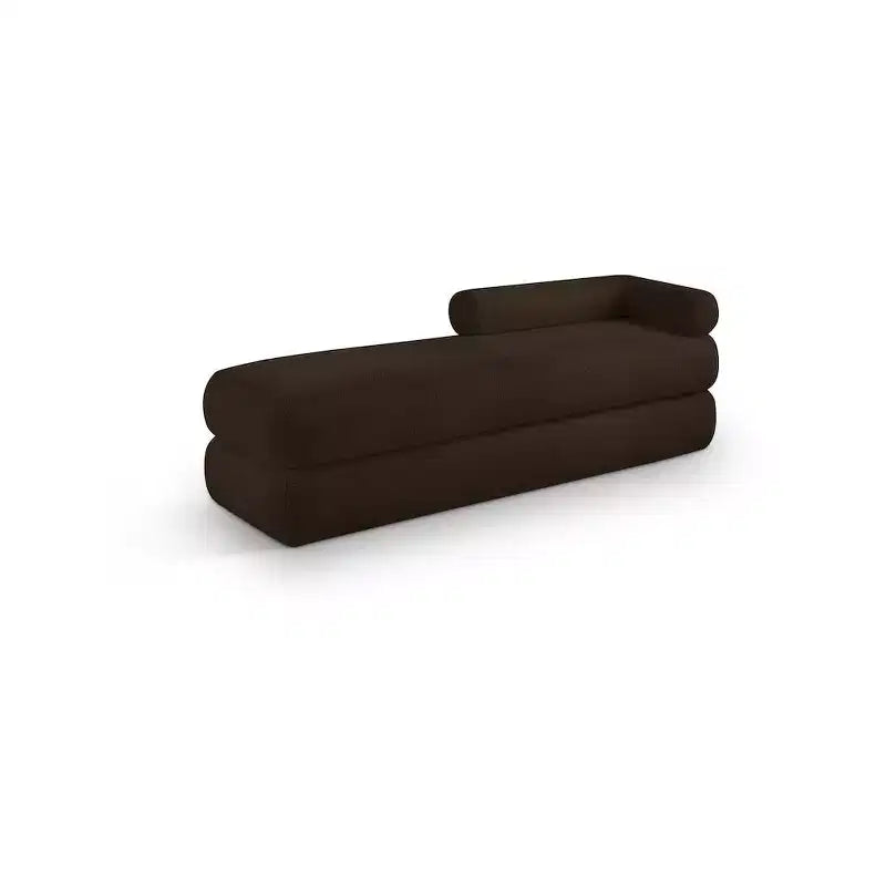 Meridian Furniture, Banco Kennedy de tela Teddy de imitación de borreguillo