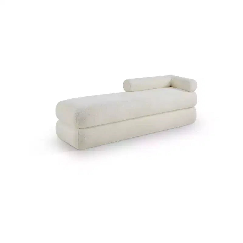 Meridian Furniture, Banco Kennedy de tela Teddy de imitación de borreguillo