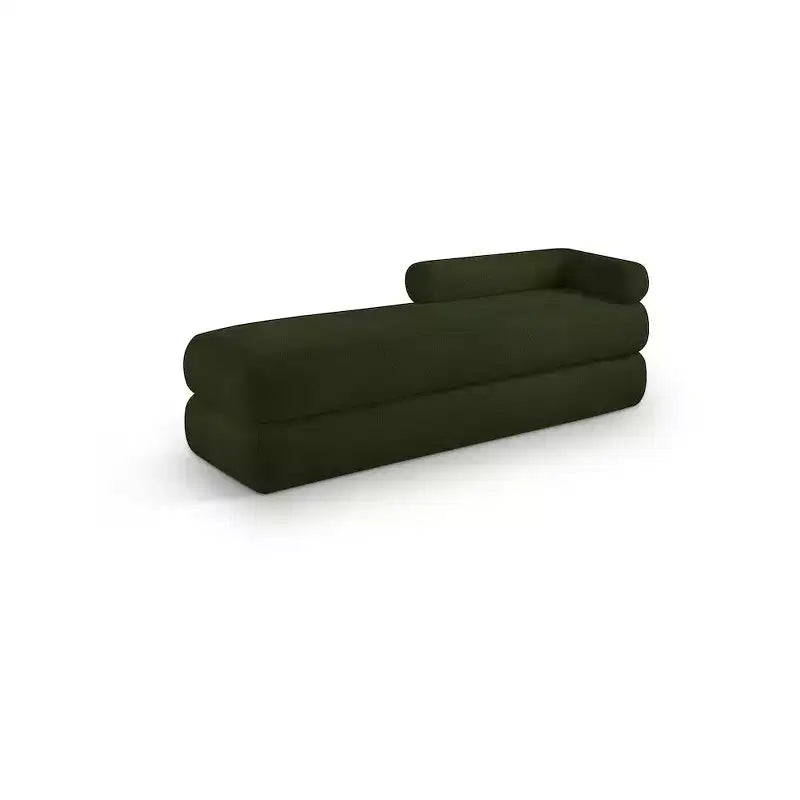 Meridian Furniture, Banco Kennedy de tela Teddy de imitación de borreguillo