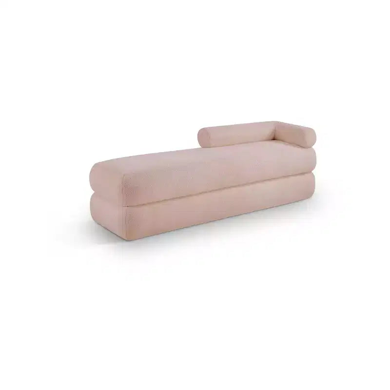 Meridian Furniture, Banco Kennedy de tela Teddy de imitación de borreguillo