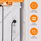 Tocador de maquillaje con espejo LED de 3 modos de luz y tomas de corriente, tocador grande con 7 cajones y gabinete de almacenamiento, mesa de tocador moderna