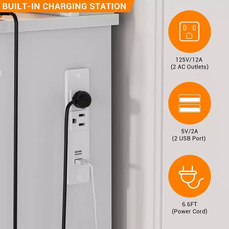 Tocador de maquillaje con espejo LED de 3 modos de luz y tomas de corriente, tocador grande con 7 cajones y gabinete de almacenamiento, mesa de tocador moderna