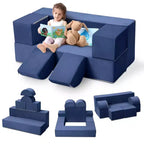 GustoWave Sofá modular para niños de 6 piezas, juego de sofá de juego de espuma con cojines desmontables, sofá suave convertible para niños pequeños y niños.