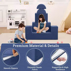 GustoWave Sofá modular para niños de 6 piezas, juego de sofá de juego de espuma con cojines desmontables, sofá suave convertible para niños pequeños y niños.