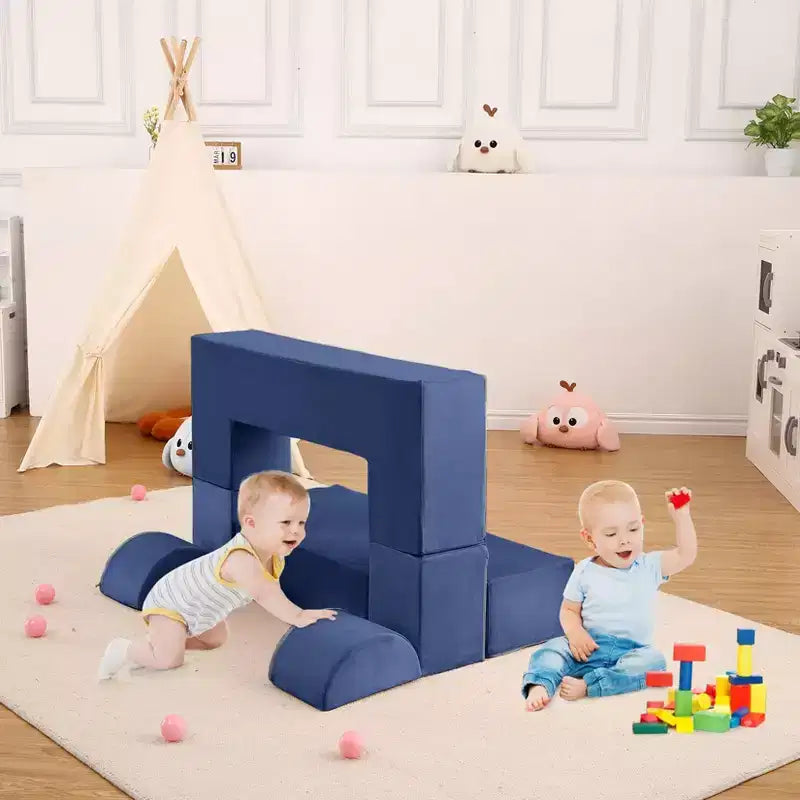 GustoWave Sofá modular para niños de 6 piezas, juego de sofá de juego de espuma con cojines desmontables, sofá suave convertible para niños pequeños y niños.