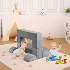 GustoWave Sofá modular para niños de 6 piezas, juego de sofá de juego de espuma con cojines desmontables, sofá suave convertible para niños pequeños y niños.