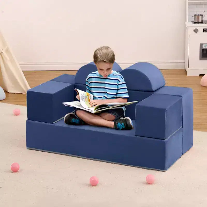 GustoWave Sofá modular para niños de 6 piezas, juego de sofá de juego de espuma con cojines desmontables, sofá suave convertible para niños pequeños y niños.