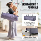 VEVOR Cuna de viaje, parque de bebé, plegado rápido, para bebés y niños pequeños, corral portátil con ruedas, malla transpirable y bolsa de viaje, gris